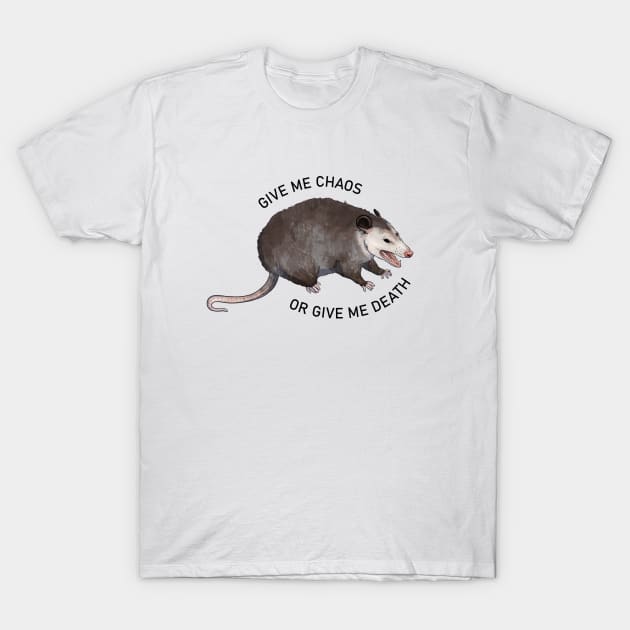 Chaotic Screaming Possum T-Shirt by E. Leary Art